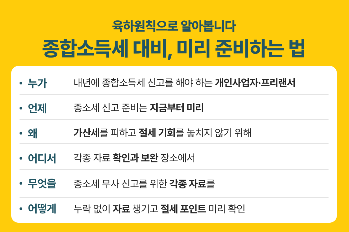 육하원칙 세무_종합소득세 미리 준비하는 법_2
